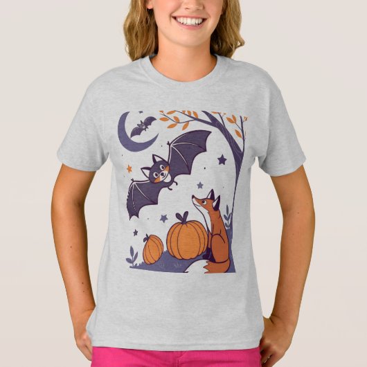 Cute & Cozy Halloween Tumblers with Smiling Bats, T-shirt (Voorkant)