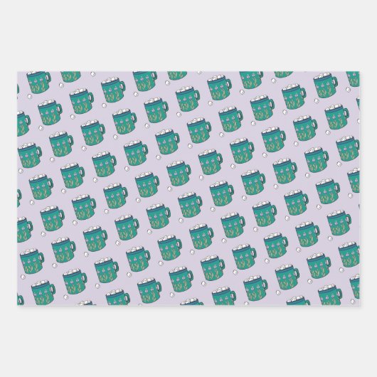 Cute Cozy Hot Chocolate Mok Wrapping Paper Sheets (Voorkant)