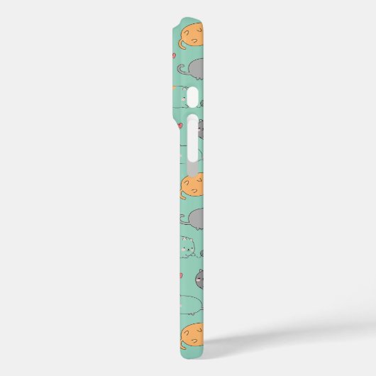 Cute & Cozy Slaapkat Droompatroon iPhone hoesje (Achterkant / Links)