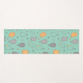 Cute & Cozy Slaapkat Droompatroon Yogamat (Voorkant (horizontaal))