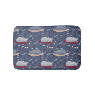 Cute & Cozy Sleepy Cat Dreams Patroon Badmat