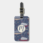 Cute & Cozy Sleepy Cat Dreams Patroon Bagagelabel (Voorkant verticaal)