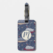Cute & Cozy Sleepy Cat Dreams Patroon Bagagelabel (Achterkant verticaal)