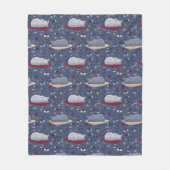 Cute & Cozy Sleepy Cat Dreams Patroon Fleece Deken (Voorkant)