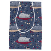 Cute & Cozy Sleepy Cat Dreams Patroon Medium Cadeauzakje (Achterkant)