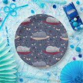 Cute & Cozy Sleepy Cat Dreams Patroon Papieren Bordje (Feest)