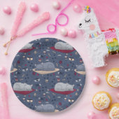 Cute & Cozy Sleepy Cat Dreams Patroon Papieren Bordje (Feest)