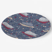 Cute & Cozy Sleepy Cat Dreams Patroon Papieren Bordje (Gekanteld)