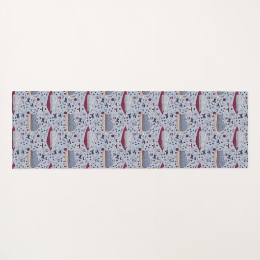 Cute & Cozy Sleepy Cat Dreams Patroon Yogamat (Achterkant (horizontaal))