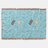 Cute & Cozy Sleepy Cat Dreams Pattern Deken (Voorkant)