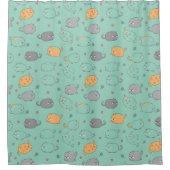 Cute & Cozy Sleepy Cat Dreams Pattern Douchegordijn (Voorkant)