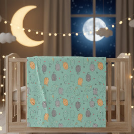 Cute & Cozy Sleepy Cat Dreams Pattern Fleece Deken