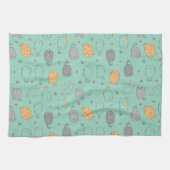 Cute & Cozy Sleepy Cat Dreams Pattern Theedoek (Horizontaal)