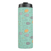 Cute & Cozy Sleepy Cat Dreams Pattern Thermosbeker (Voorkant)