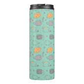 Cute & Cozy Sleepy Cat Dreams Pattern Thermosbeker (Achterkant)