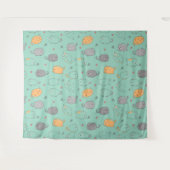 Cute & Cozy Sleepy Cat Dreams Pattern Wandkleed (Voorkant (horizontaal))