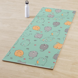 Cute & Cozy Sleepy Cat Dreams Pattern Yogamat