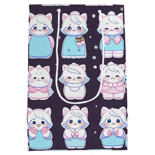 Cute cozy winter stickers medium cadeauzakje (Achterkant)