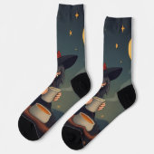 Cute Cozy Witch Coffee Socks – Halloween Magic Sokken (Links)