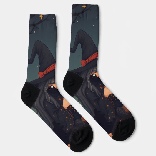 Cute Cozy Witch Coffee Socks – Halloween Magic Sokken (Rechts)
