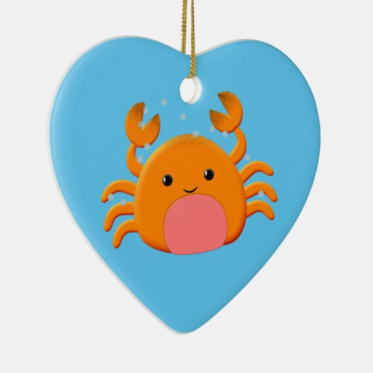 Cute Crab Cartoon Keramisch Ornament (Rechts)