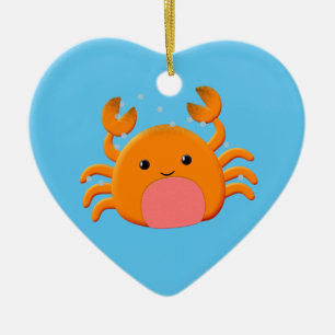 Cute Crab Cartoon Keramisch Ornament