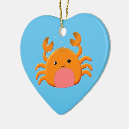 Cute Crab Cartoon Keramisch Ornament (Links)
