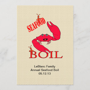 Cute Crab Crawfish / Lobster Seafood Boil Kaart