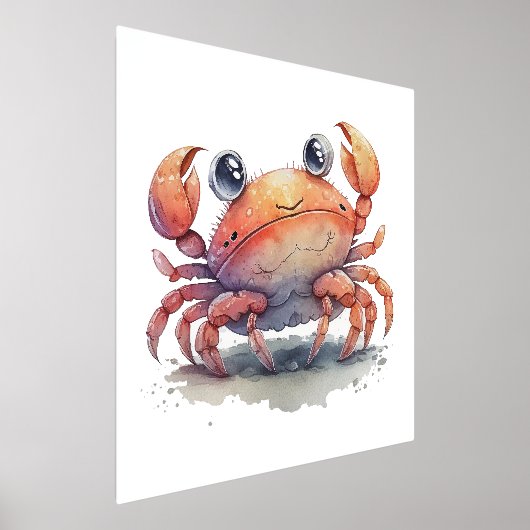 Cute Crab Folie Print (Laagn)