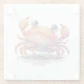 Cute Crab Glass Onderzetter Glazen Onderzetter (Achterkant)