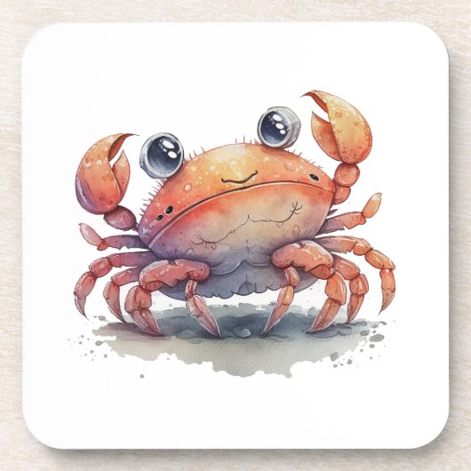 Cute Crab Hard Plastic Onderzetter (Voorkant)