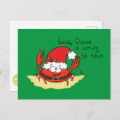 Cute Crab Kerstmis Funny Holiday Santa Cartoon Briefkaart (Voorkant / Achterkant)