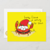 Cute Crab Kerstmis Funny Holiday Santa Cartoon Briefkaart (Voorkant / Achterkant)