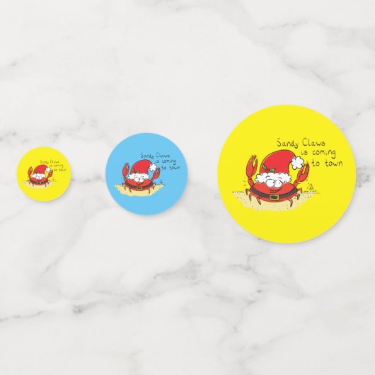 Cute Crab Kerstmis Funny Holiday Santa Cartoon Confetti (Voorkanten)