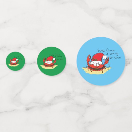 Cute Crab Kerstmis Funny Holiday Santa Cartoon Confetti (Achterkanten)