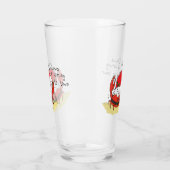 Cute Crab Kerstmis Funny Holiday Santa Cartoon Glas (Links)