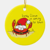 Cute Crab Kerstmis Funny Holiday Santa Cartoon Keramisch Ornament (Voorkant)