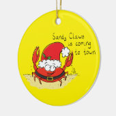 Cute Crab Kerstmis Funny Holiday Santa Cartoon Keramisch Ornament (Links)