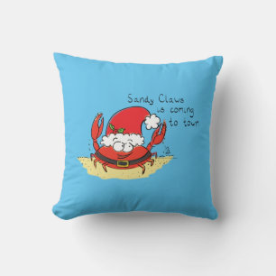Cute Crab Kerstmis Funny Holiday Santa Cartoon Kussen