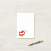 Cute Crab Kerstmis Funny Holiday Santa Cartoon Post-it® Notes (Op bureau)