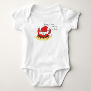 Cute Crab Kerstmis Funny Holiday Santa Cartoon Romper
