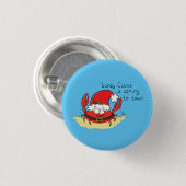 Cute Crab Kerstmis Funny Holiday Santa Cartoon Ronde Button 3,2 Cm (Voorkant /achterkant)