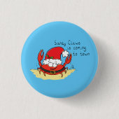 Cute Crab Kerstmis Funny Holiday Santa Cartoon Ronde Button 3,2 Cm (Voorkant)