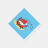 Cute Crab Kerstmis Funny Holiday Santa Cartoon Servet (Hoek)