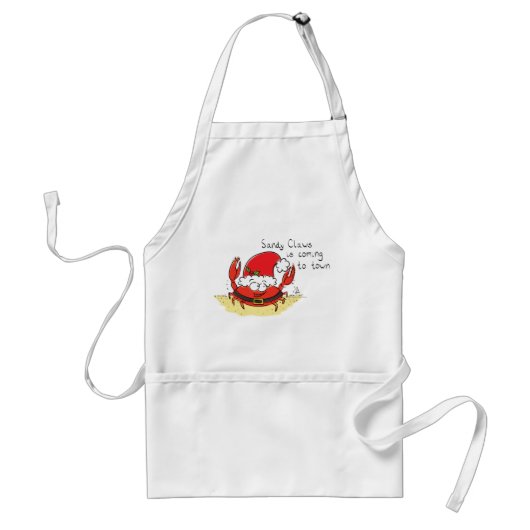 Cute Crab Kerstmis Funny Holiday Santa Cartoon Standaard Schort (Voorkant)