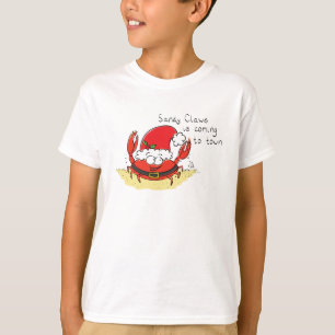 Cute Crab Kerstmis Funny Holiday Santa Cartoon T-shirt