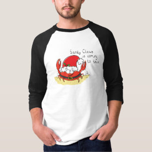 Cute Crab Kerstmis Funny Holiday Santa Cartoon T-shirt