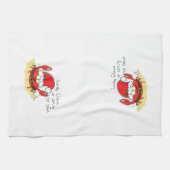 Cute Crab Kerstmis Funny Holiday Santa Cartoon Theedoek (Horizontaal)