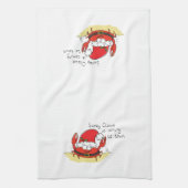 Cute Crab Kerstmis Funny Holiday Santa Cartoon Theedoek (Verticaal)