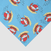 Cute Crab Kerstmis Funny Holiday Santa Cartoon Tissuepapier (Detail)